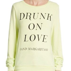 Wildfox “Drunk on love” yellow sweatshirt
